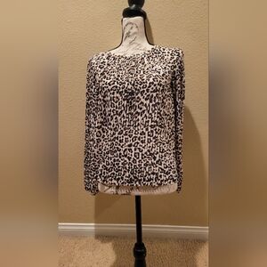 Leopard Print Long Sleeve Women's Top